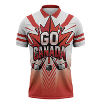 Canada Ice Hockey Custom Zipper Polo Shirt Go Canada Unique Style