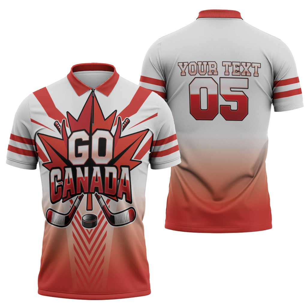 Canada Ice Hockey Custom Zipper Polo Shirt Go Canada Unique Style