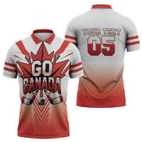Canada Ice Hockey Custom Zipper Polo Shirt Go Canada Unique Style