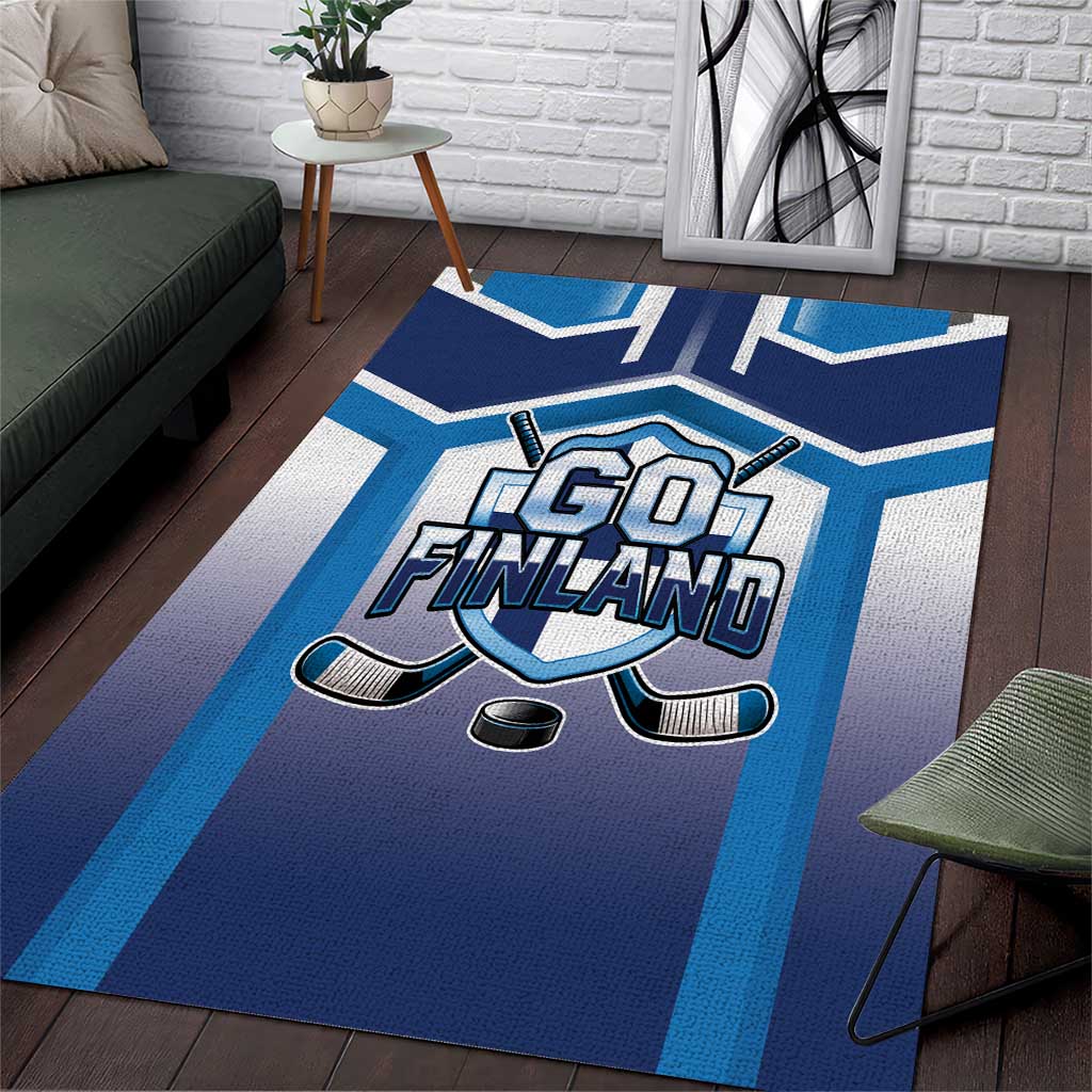 Finland Ice Hockey Area Rug Go Suomi Lion Unique Style