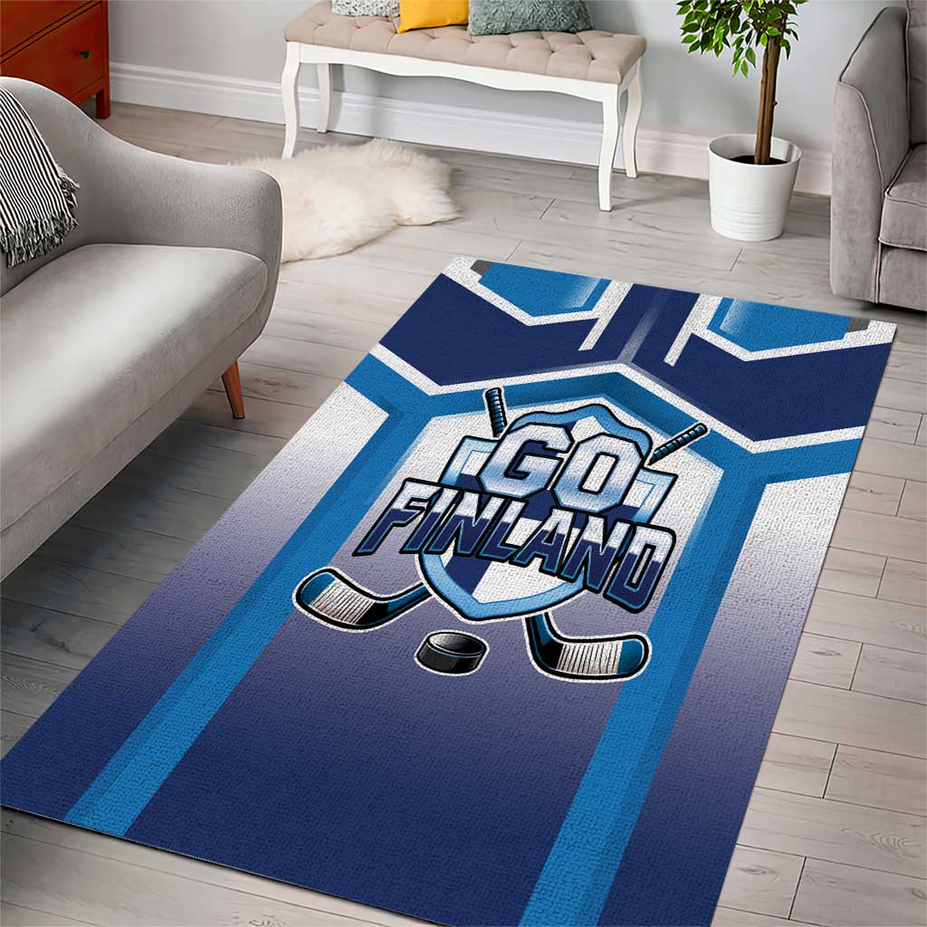 Finland Ice Hockey Area Rug Go Suomi Lion Unique Style