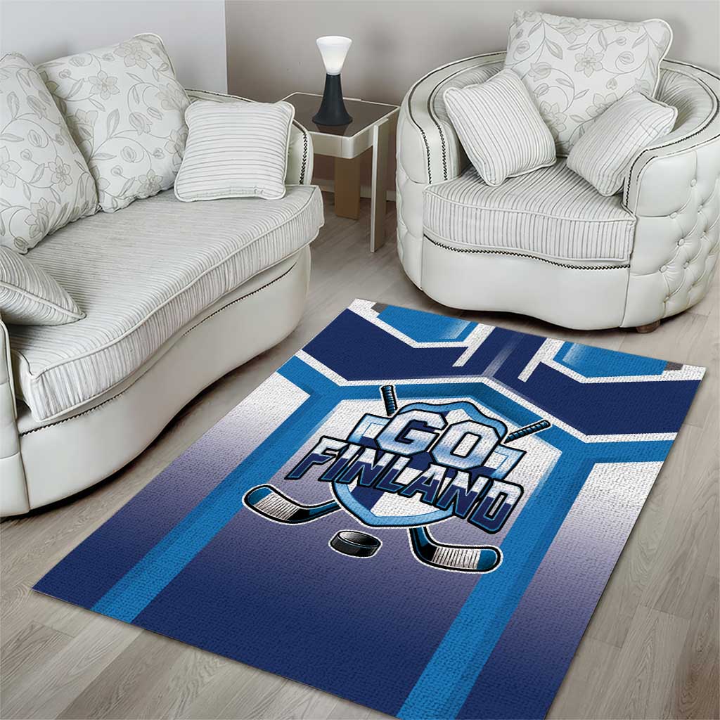 Finland Ice Hockey Area Rug Go Suomi Lion Unique Style