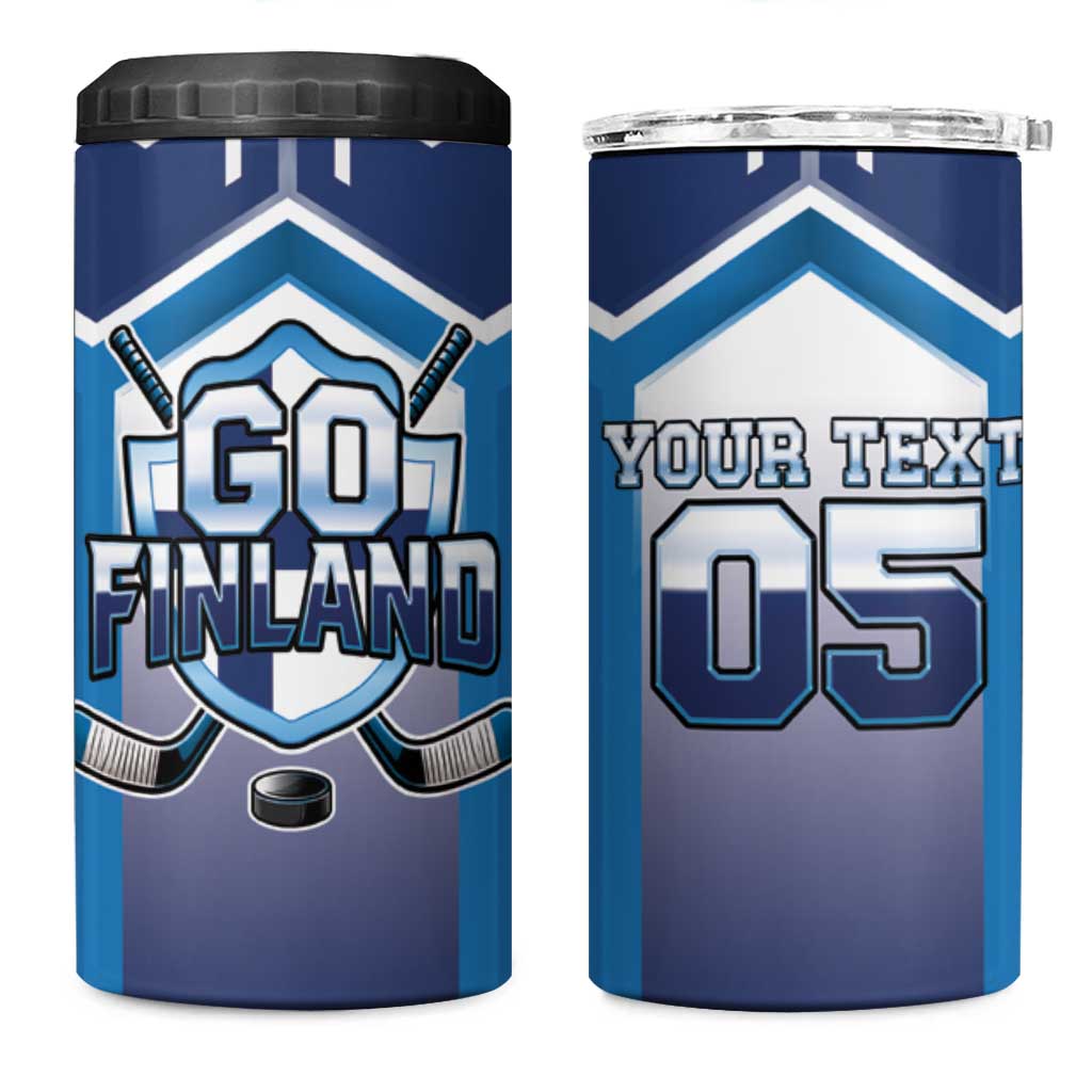 Finland Ice Hockey Custom 4 in 1 Can Cooler Tumbler Go Suomi Lion Unique Style
