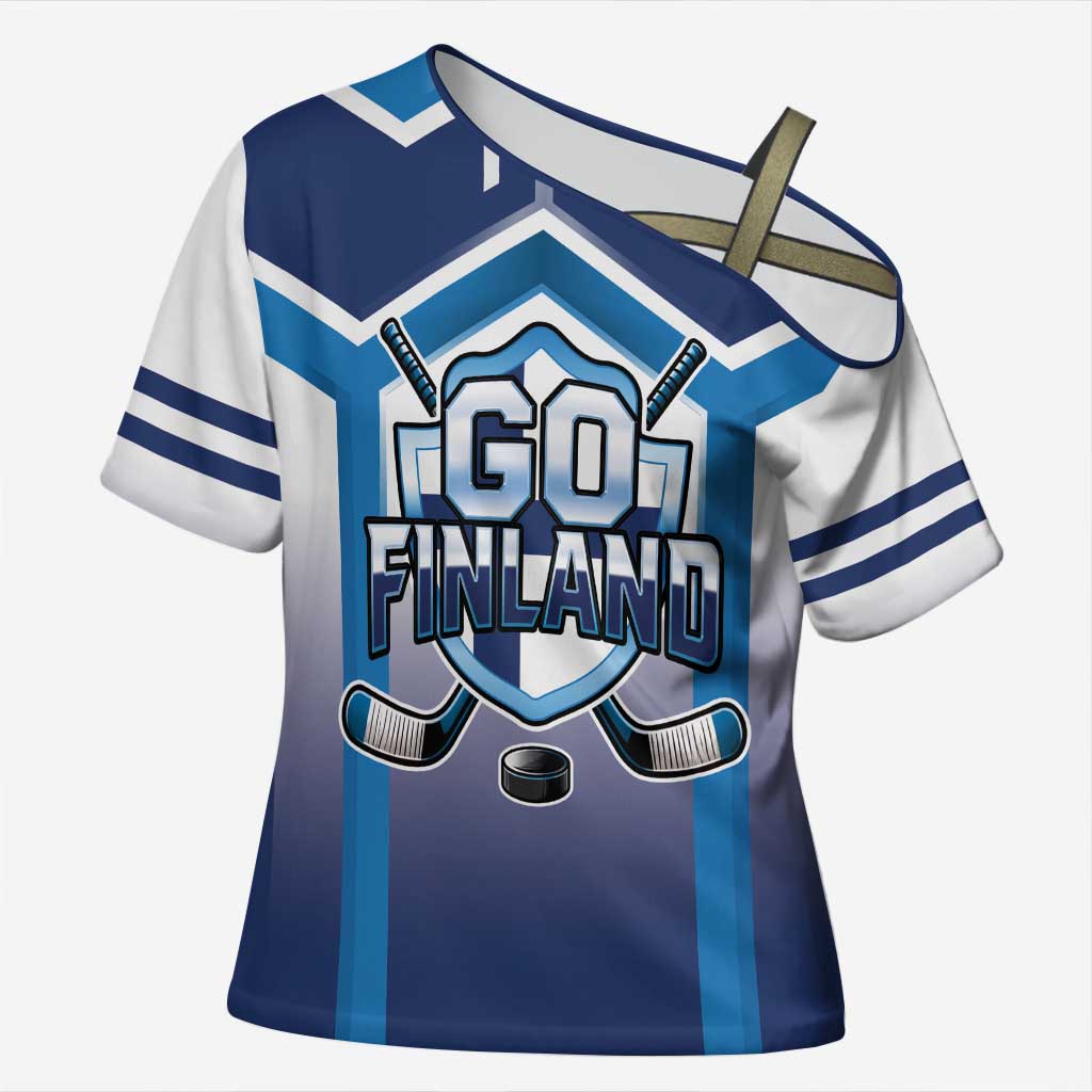 Finland Ice Hockey Custom Cross Shoulder Shirt Go Suomi Lion Unique Style