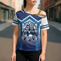 Finland Ice Hockey Custom Cross Shoulder Shirt Go Suomi Lion Unique Style