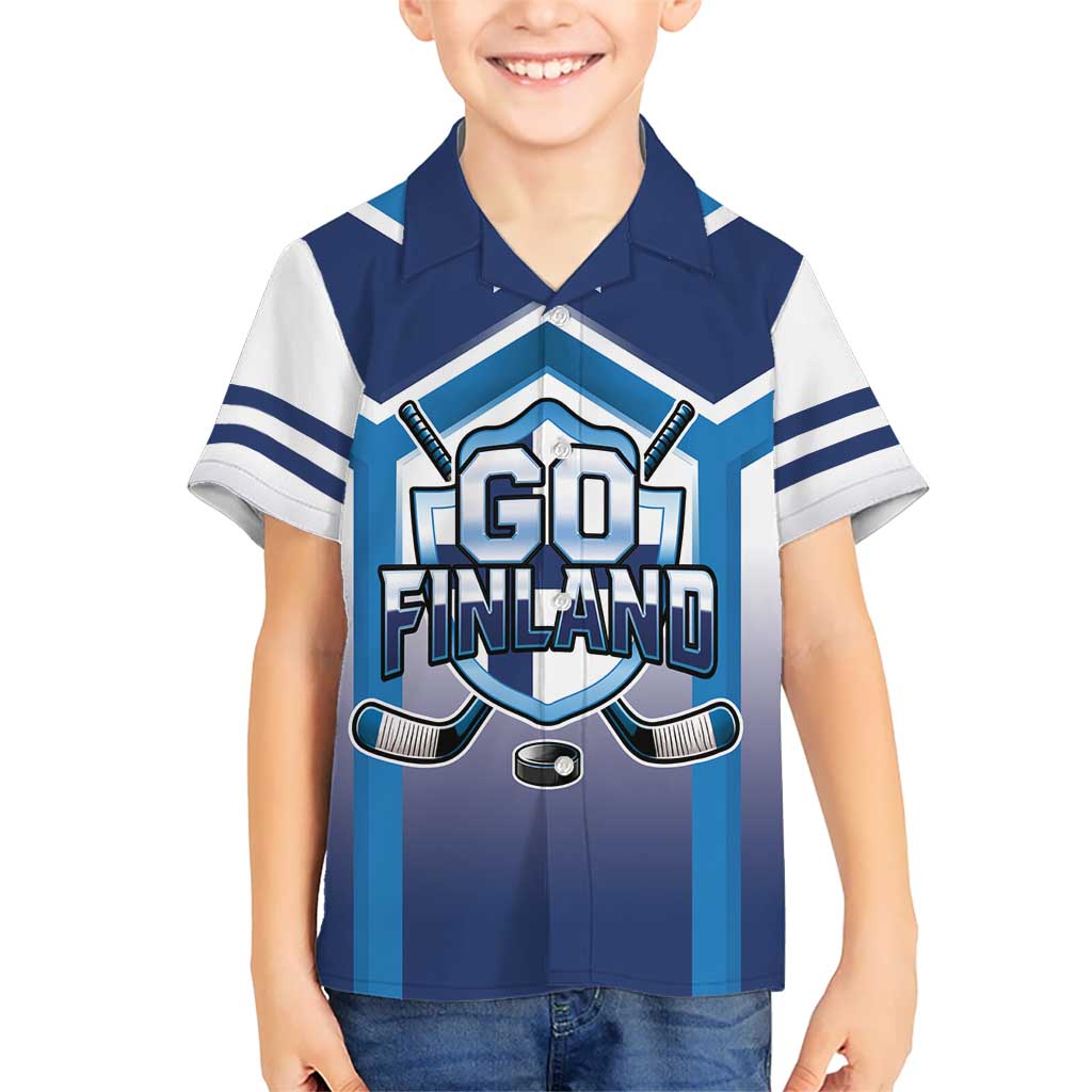 Finland Ice Hockey Custom Kid Hawaiian Shirt Go Suomi Lion Unique Style