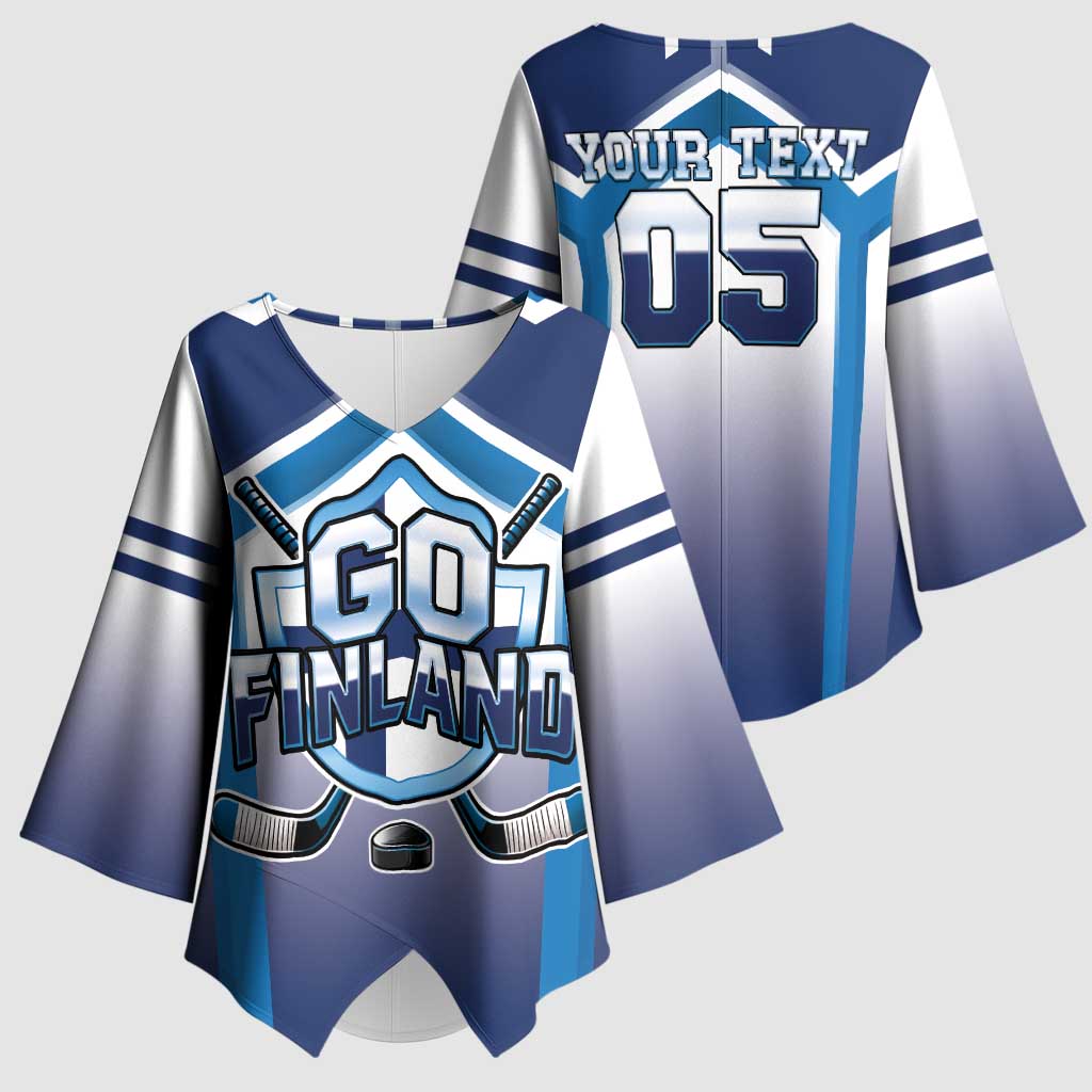Finland Ice Hockey Custom Kimono Sleeve Blouse Go Suomi Lion Unique Style
