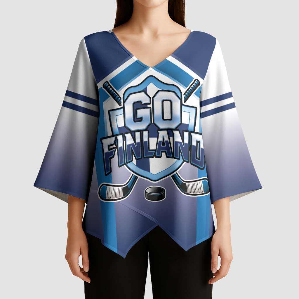 Finland Ice Hockey Custom Kimono Sleeve Blouse Go Suomi Lion Unique Style