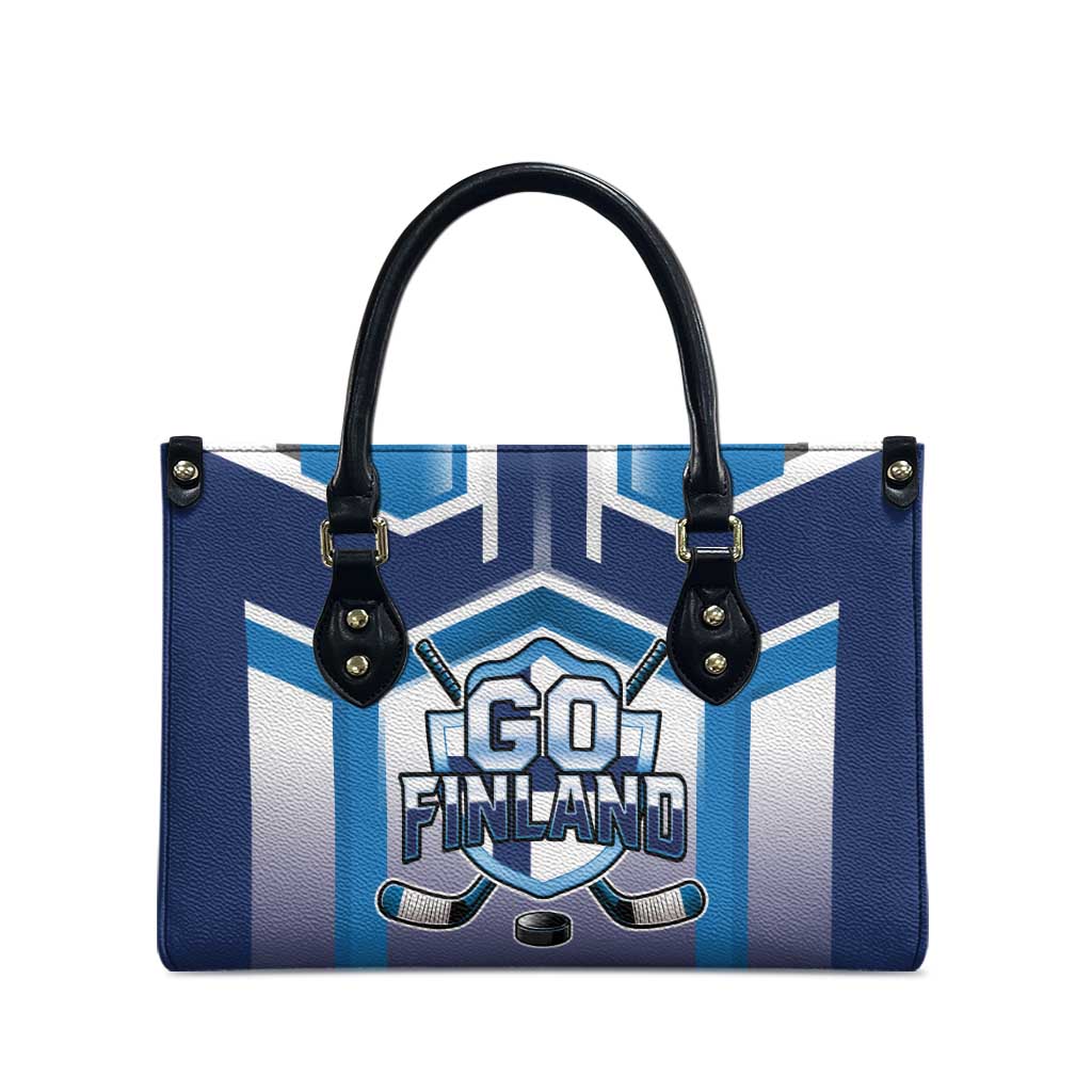 Finland Ice Hockey Leather Bag Go Suomi Lion Unique Style
