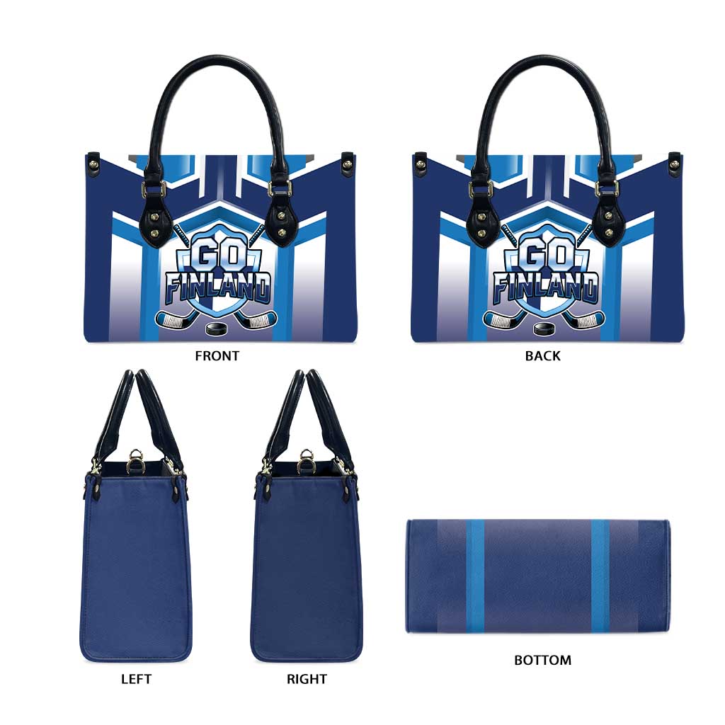 Finland Ice Hockey Leather Bag Go Suomi Lion Unique Style