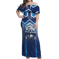 Finland Ice Hockey Custom Off Shoulder Maxi Dress Go Suomi Lion Unique Style