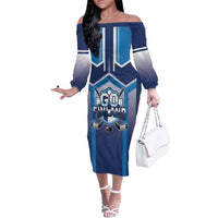 Finland Ice Hockey Custom Off The Shoulder Long Sleeve Dress Go Suomi Lion Unique Style