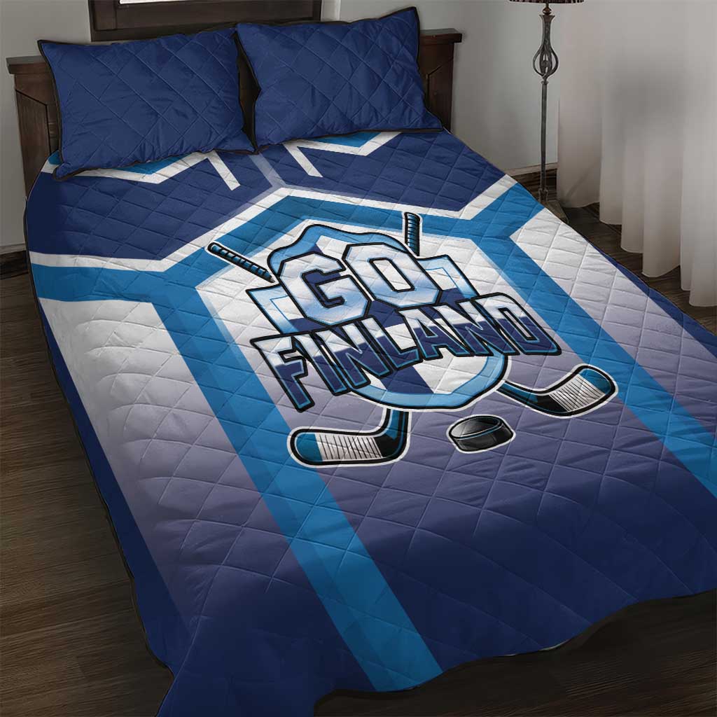Finland Ice Hockey Quilt Bed Set Go Suomi Lion Unique Style