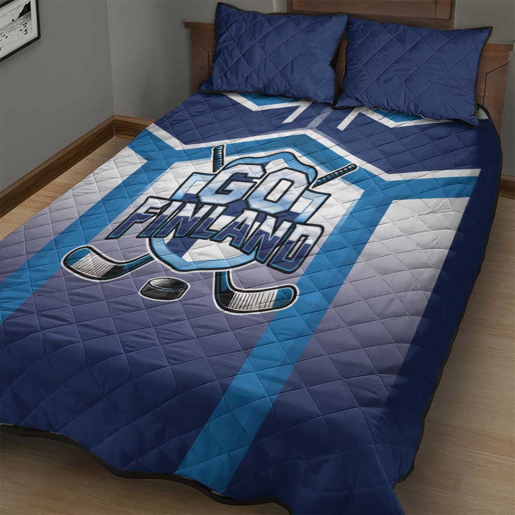 Finland Ice Hockey Quilt Bed Set Go Suomi Lion Unique Style