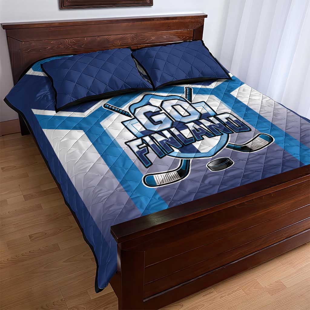 Finland Ice Hockey Quilt Bed Set Go Suomi Lion Unique Style
