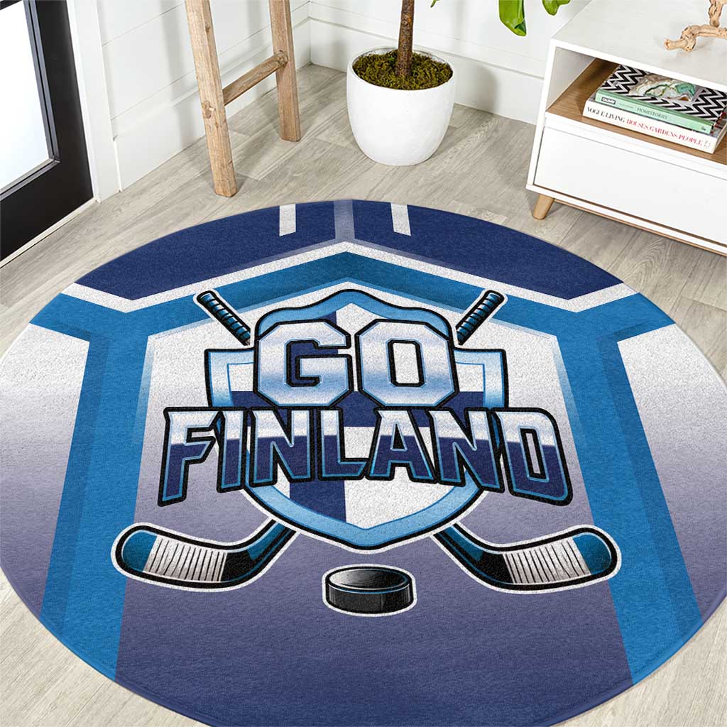 Finland Ice Hockey Round Carpet Go Suomi Lion Unique Style
