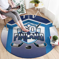Finland Ice Hockey Round Carpet Go Suomi Lion Unique Style