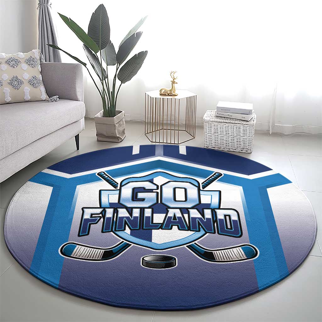 Finland Ice Hockey Round Carpet Go Suomi Lion Unique Style