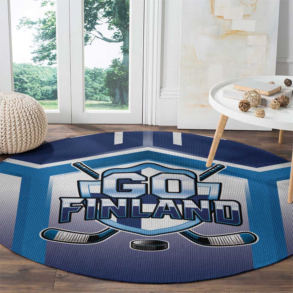 Finland Ice Hockey Round Carpet Go Suomi Lion Unique Style