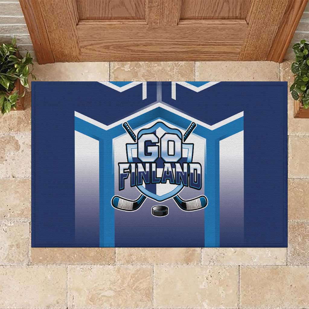 Finland Ice Hockey Rubber Doormat Go Suomi Lion Unique Style