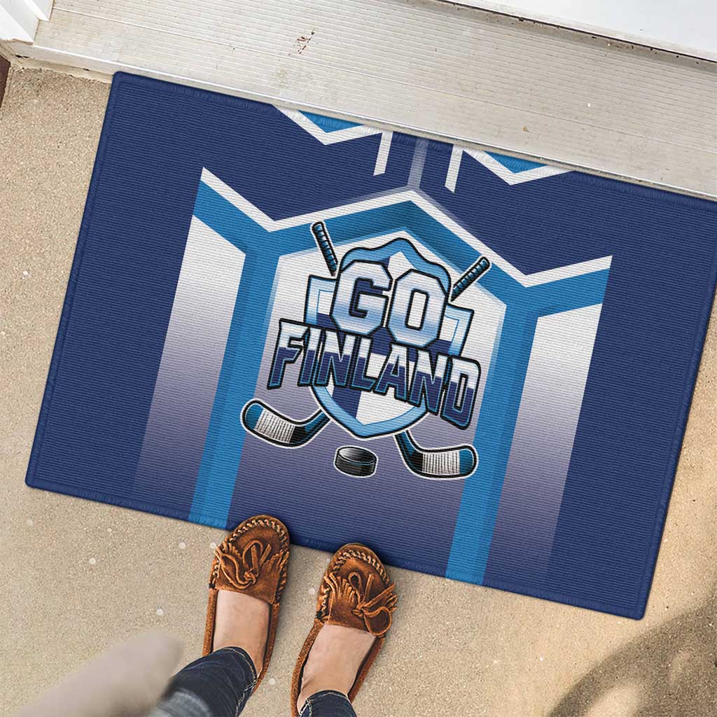 Finland Ice Hockey Rubber Doormat Go Suomi Lion Unique Style
