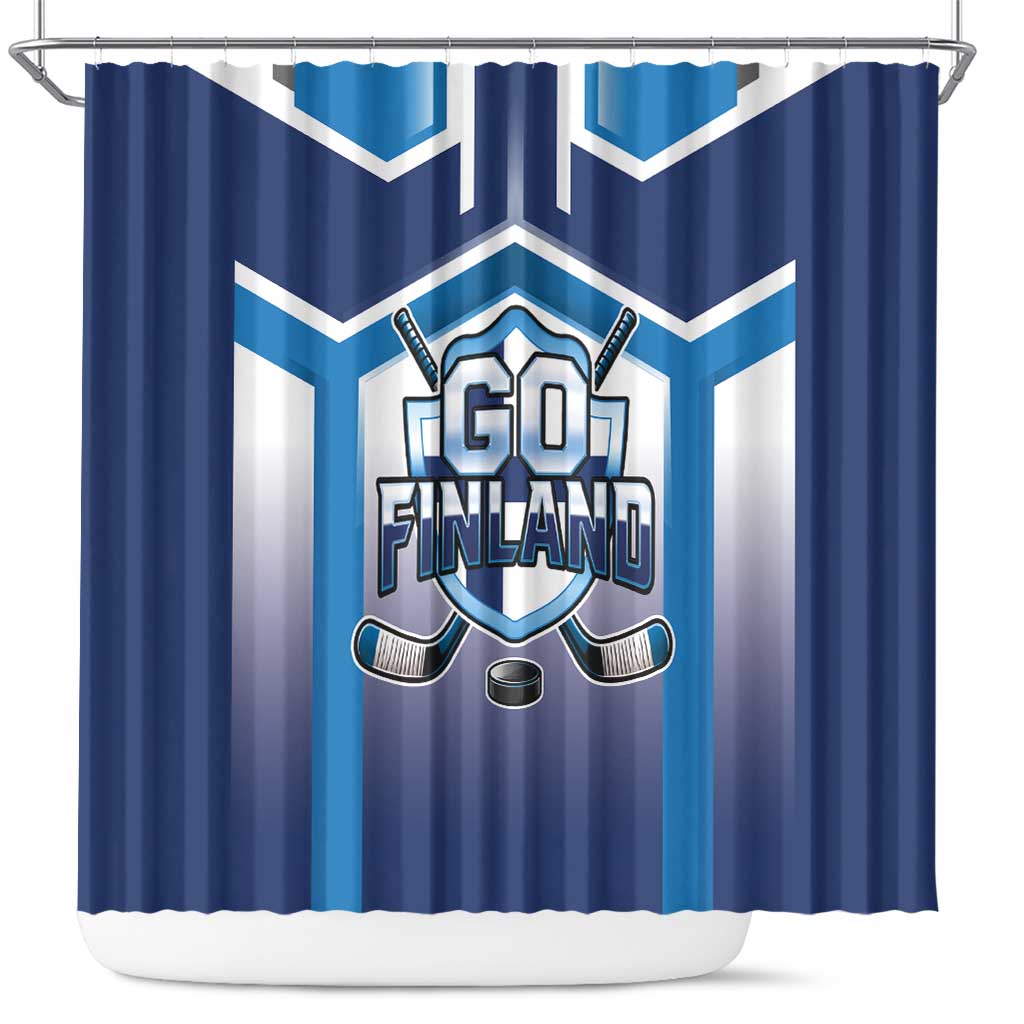 Finland Ice Hockey Shower Curtain Go Suomi Lion Unique Style