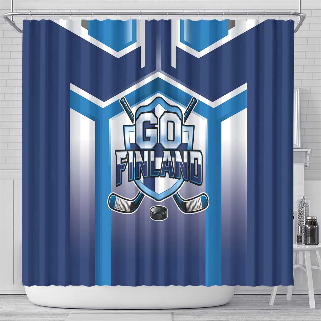 Finland Ice Hockey Shower Curtain Go Suomi Lion Unique Style