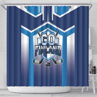 Finland Ice Hockey Shower Curtain Go Suomi Lion Unique Style