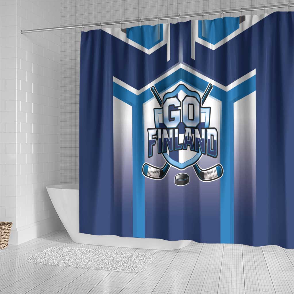 Finland Ice Hockey Shower Curtain Go Suomi Lion Unique Style