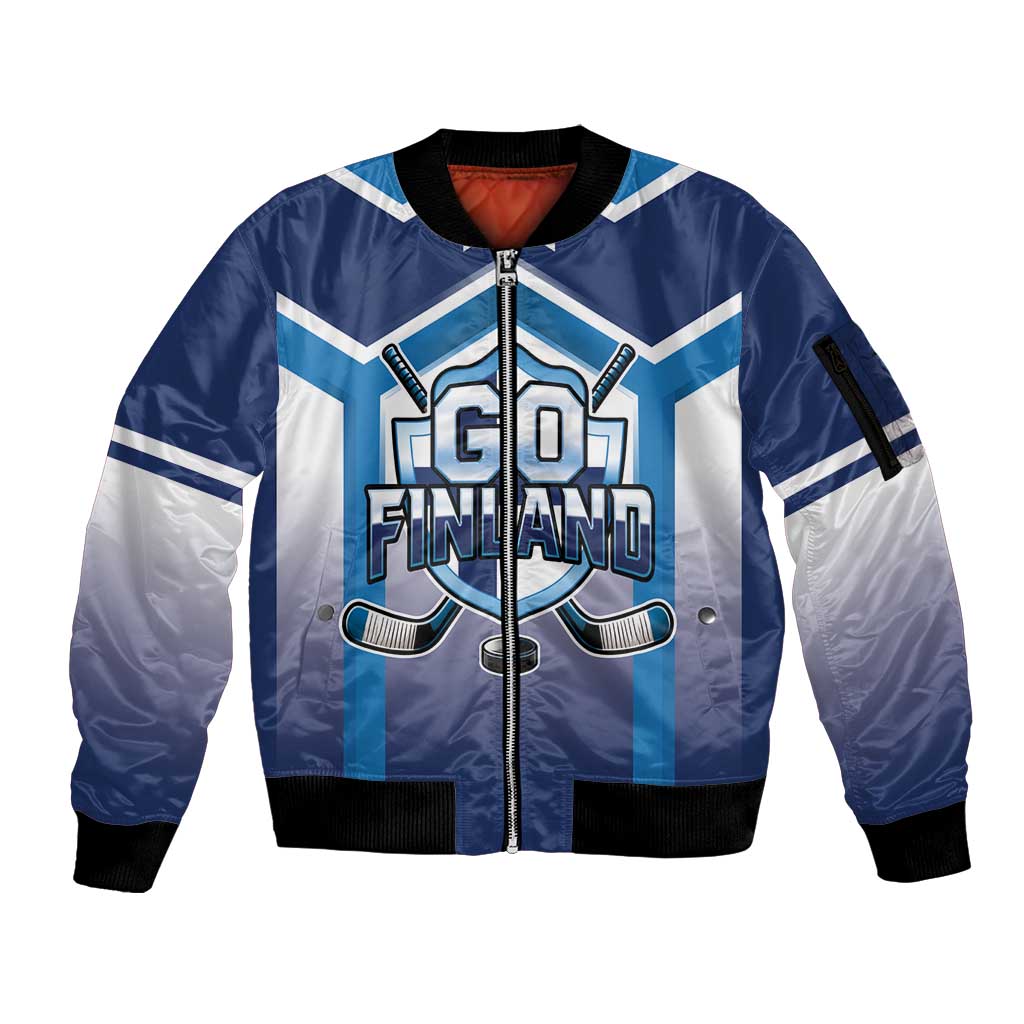 Finland Ice Hockey Custom Sleeve Zip Bomber Jacket Go Suomi Lion Unique Style