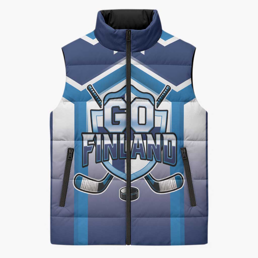 Finland Ice Hockey Custom Sleeveless Puffer Jacket Go Suomi Lion Unique Style