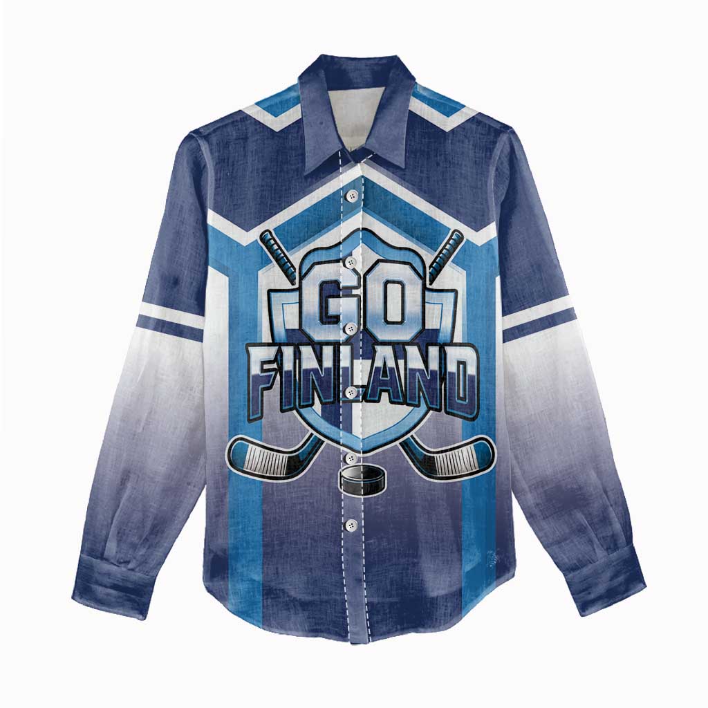 Finland Ice Hockey Custom Women Casual Shirt Go Suomi Lion Unique Style