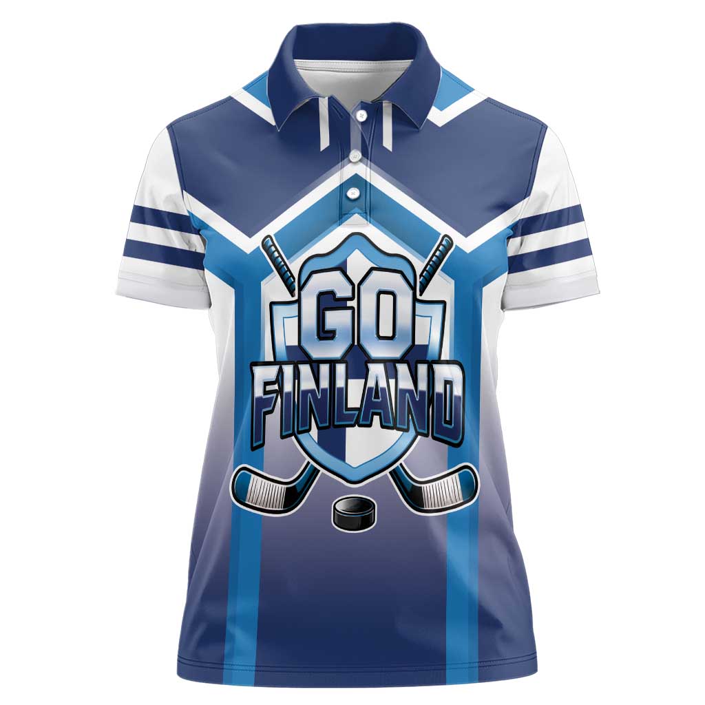 Finland Ice Hockey Custom Women Polo Shirt Go Suomi Lion Unique Style
