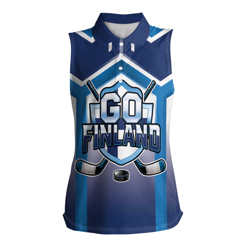 Finland Ice Hockey Custom Women Sleeveless Polo Shirt Go Suomi Lion Unique Style