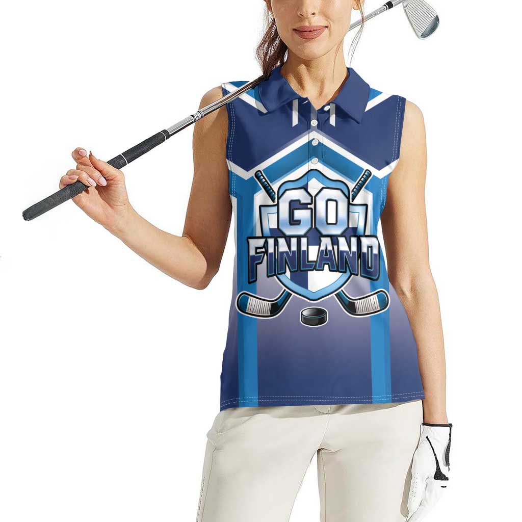 Finland Ice Hockey Custom Women Sleeveless Polo Shirt Go Suomi Lion Unique Style