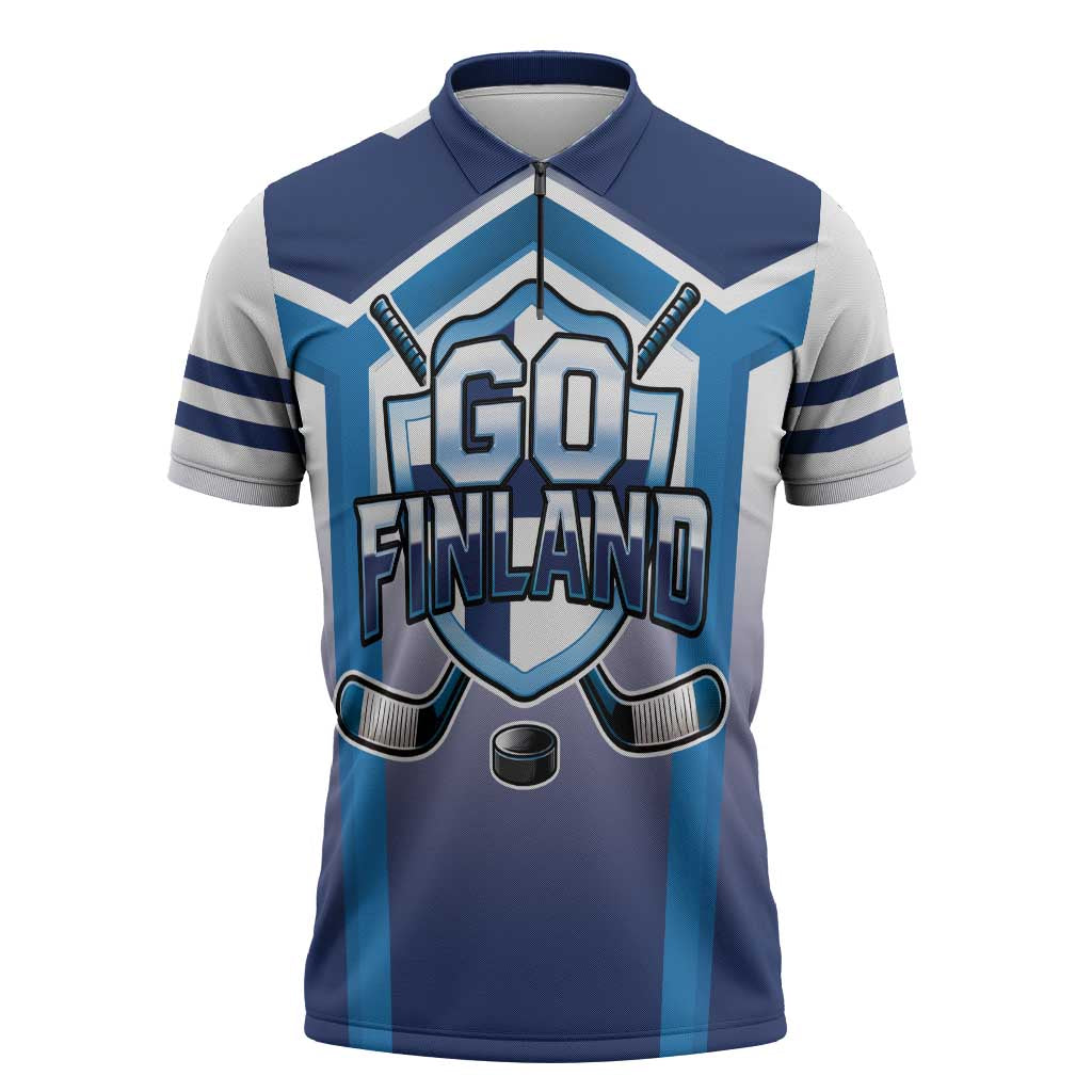 Finland Ice Hockey Custom Zipper Polo Shirt Go Suomi Lion Unique Style
