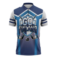 Finland Ice Hockey Custom Zipper Polo Shirt Go Suomi Lion Unique Style