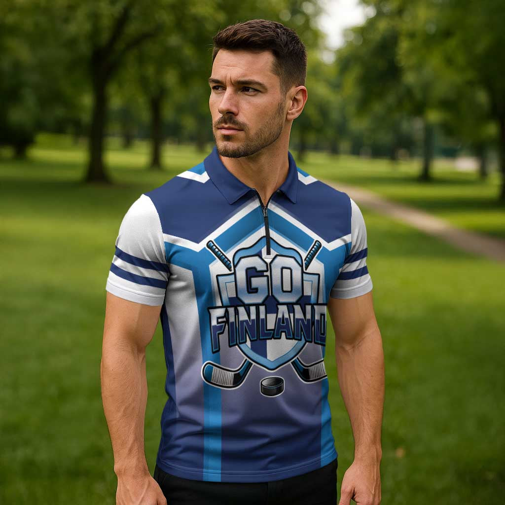 Finland Ice Hockey Custom Zipper Polo Shirt Go Suomi Lion Unique Style