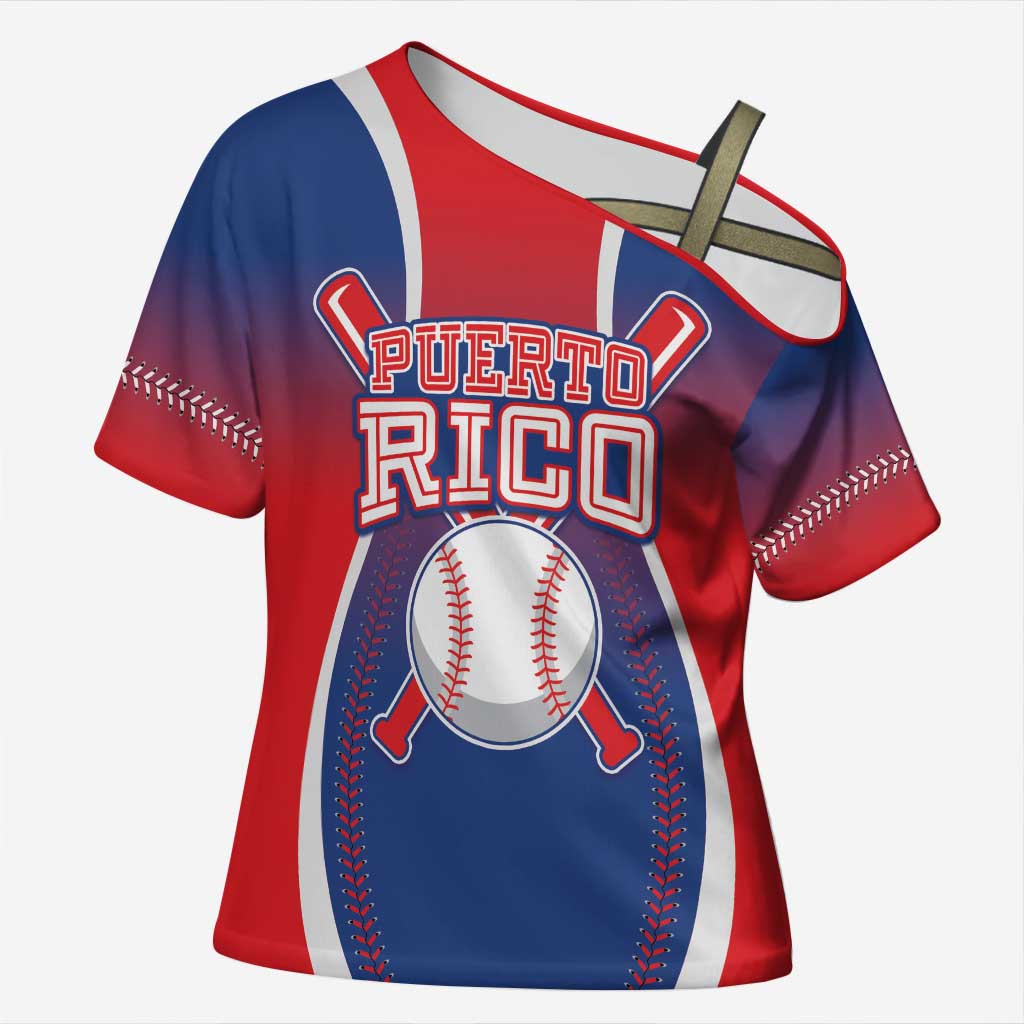 Puerto Rico Baseball Custom Cross Shoulder Shirt Unique Style