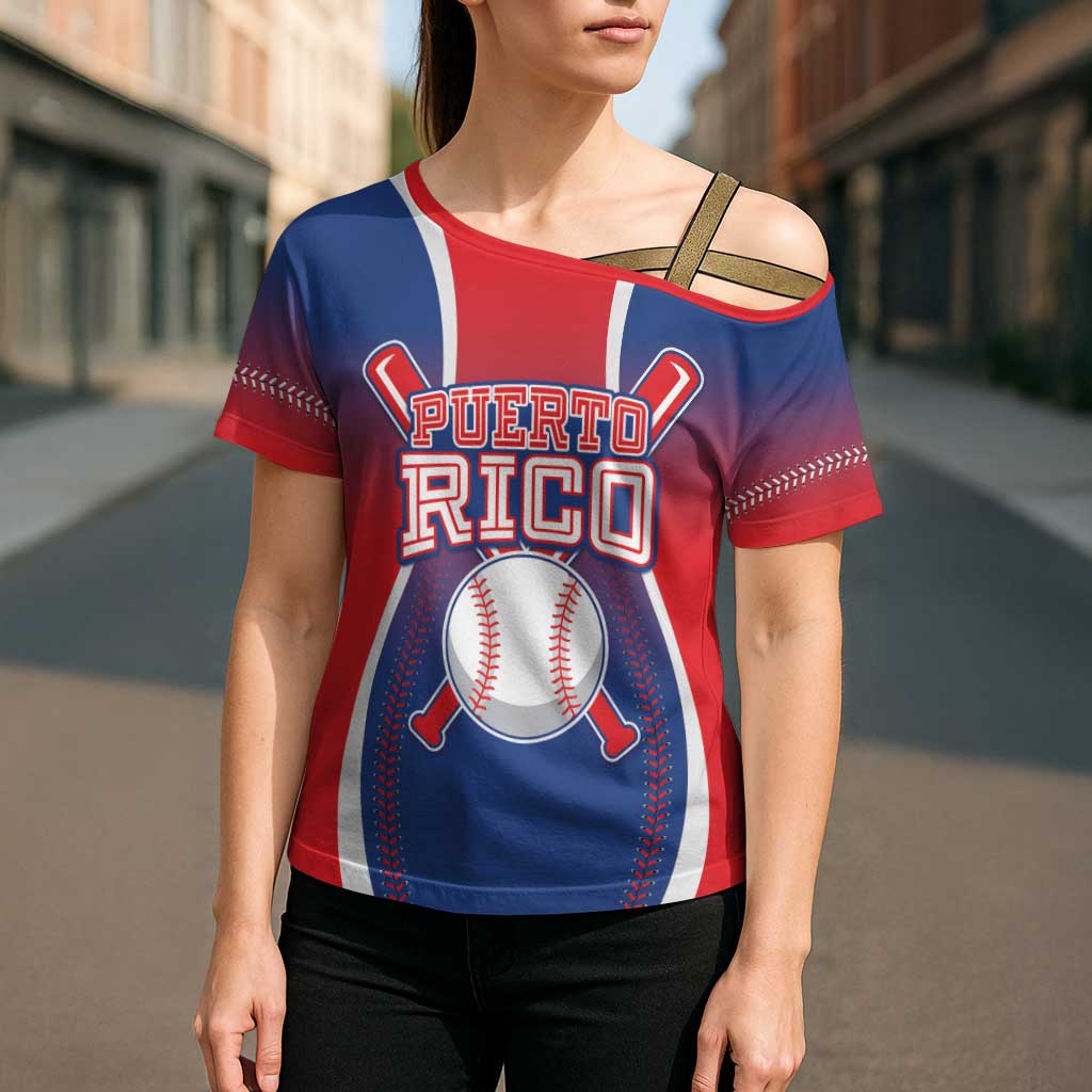 Puerto Rico Baseball Custom Cross Shoulder Shirt Unique Style