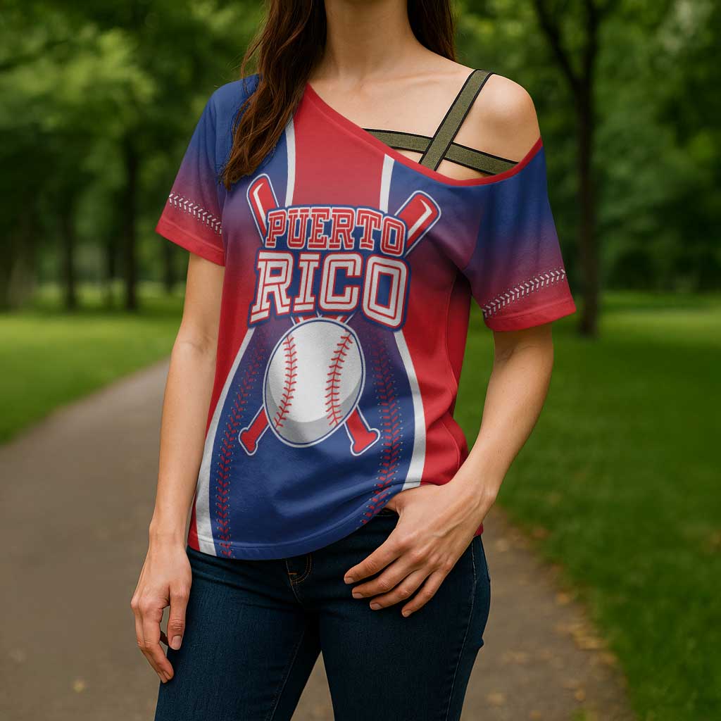 Puerto Rico Baseball Custom Cross Shoulder Shirt Unique Style
