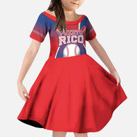 Puerto Rico Baseball Custom Kid Short Sleeve Dress Unique Style