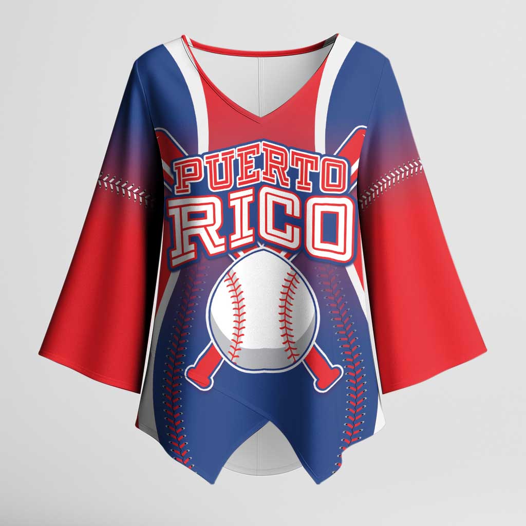 Puerto Rico Baseball Custom Kimono Sleeve Blouse Unique Style