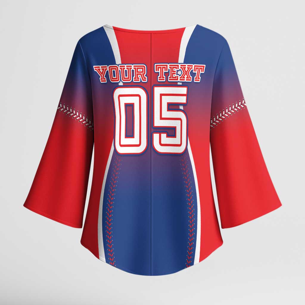 Puerto Rico Baseball Custom Kimono Sleeve Blouse Unique Style