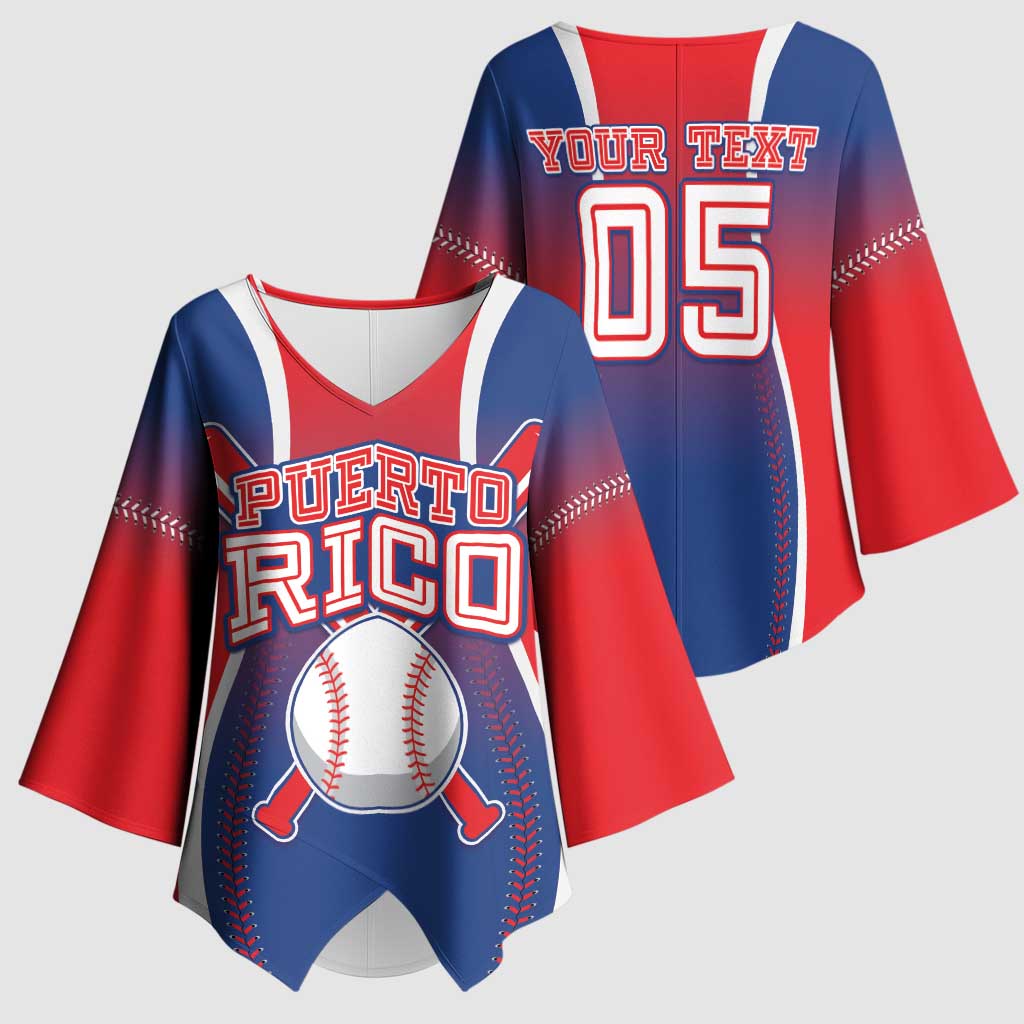 Puerto Rico Baseball Custom Kimono Sleeve Blouse Unique Style