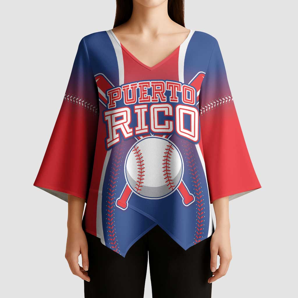 Puerto Rico Baseball Custom Kimono Sleeve Blouse Unique Style