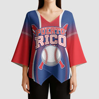 Puerto Rico Baseball Custom Kimono Sleeve Blouse Unique Style