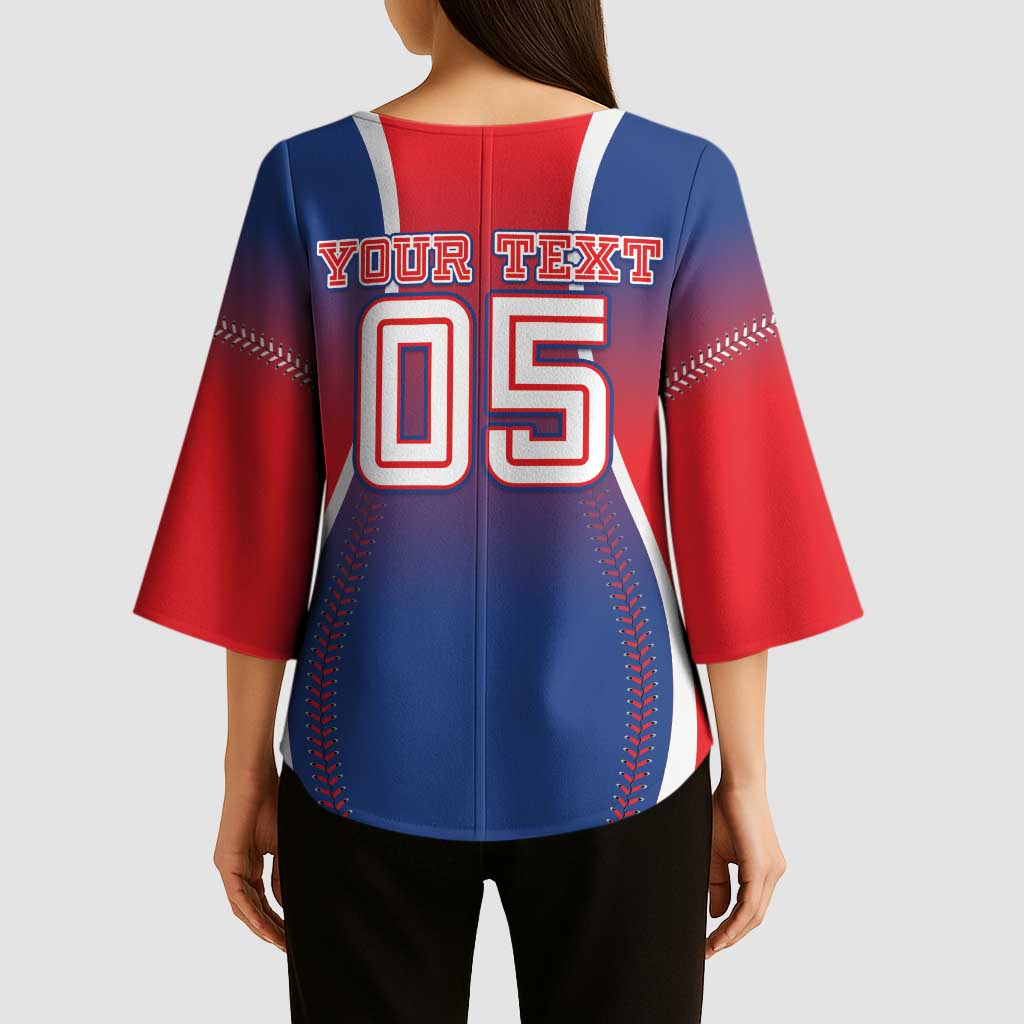 Puerto Rico Baseball Custom Kimono Sleeve Blouse Unique Style