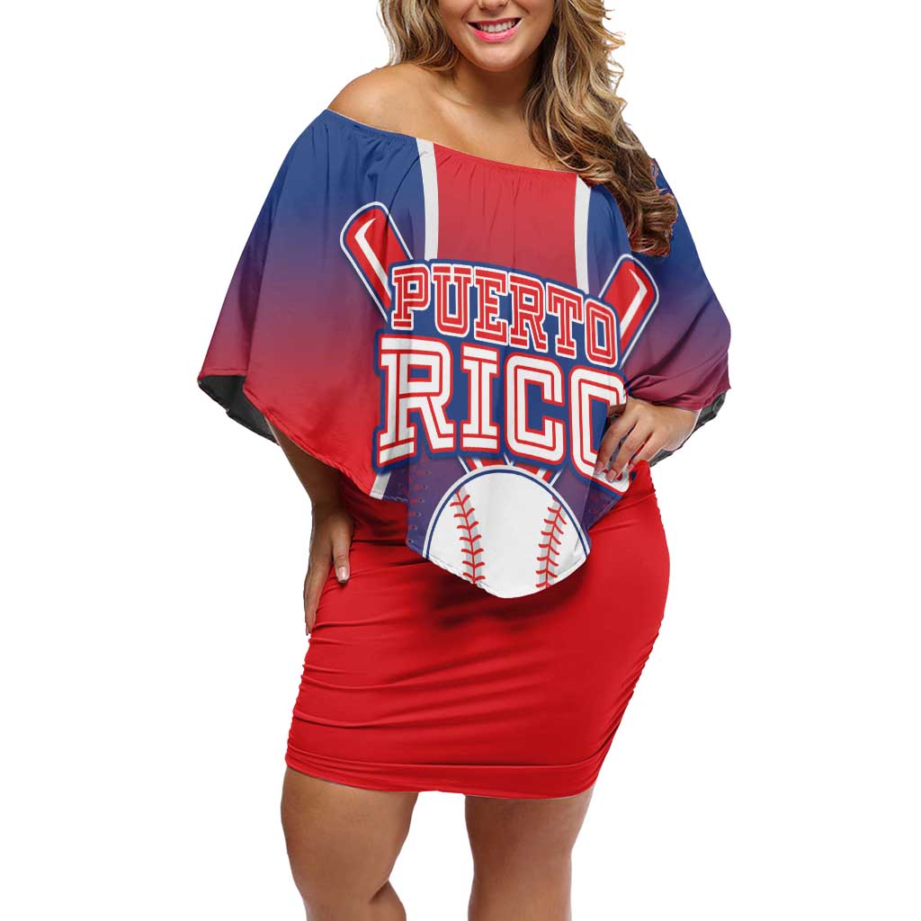 Puerto Rico Baseball Custom Off Shoulder Short Dress Unique Style