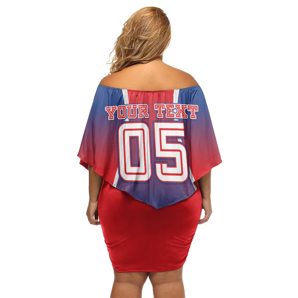 Puerto Rico Baseball Custom Off Shoulder Short Dress Unique Style